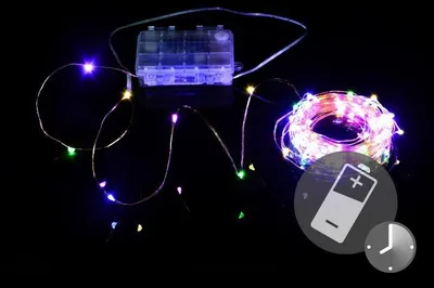 Zdjęcie produktu dla Oświetlenie LED - przewód miedziany - 100 LED kolorowych