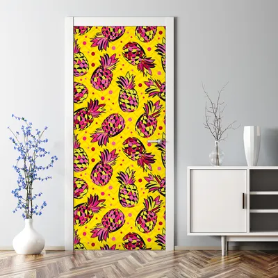 Produktbild von Dekorative Klebefolie selbstklebend Tapete Türposter dekoration Hawaiianische Blumen 70 x 200 cm