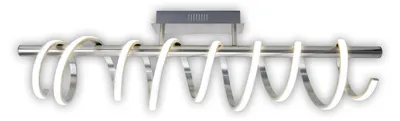Produktbild von Deckenleuchten - LED Deckenleuchte "BELLEZA" l: ca. 100cm chrom, Deckenlampe im Design Style, aus Metall und Kunststoff in nickelmatt, 100 x 20 x 27 cm, inkl. LED – dimmbar
