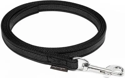 Produktbild von Mystique® Gummierte Leine 12mm mit Handschlaufe Standard Karabiner schwarz 3m