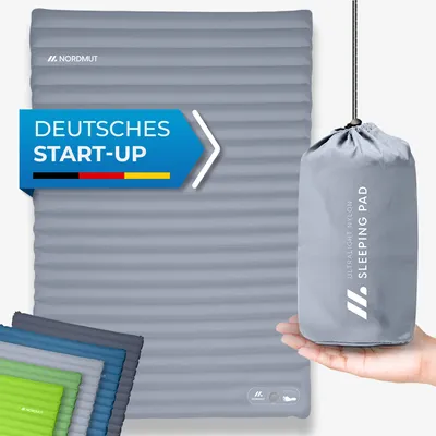 Produktbild von NORDMUT® Isomatte Selbstaufblasend 2 Personen – Outdoor Matratze 10cm Ultra komfortabel – Luftmatratze Selbstaufblasend für kinderleichtes aufpumpen – Wetterbeständige Camping Matratze