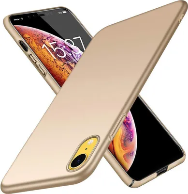 Produktbild von Conie Kunststoff Schutzhülle für iPhone XR Tasche Hard Case Cover Bumper Hartplastik Hülle in Gold