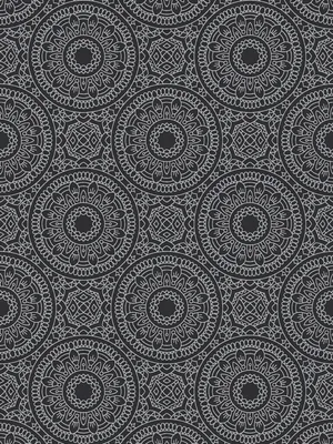 Produktbild von Grafik-Tapete mit Kreis-Muster glänzend glatt – Schwarz, Silber