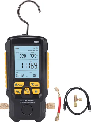 Image de Vacuomètre numérique, testeur de réfrigérant pour climatisation avec test de fuite de pression pour systèmes CVC 0–2000 mbar