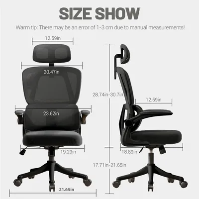 Imagen del producto de Silla de oficina con respaldo alto, diseño ergonómico de malla, ajustable e incluye soporte lumbar