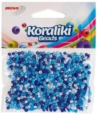 Obrázok produktu pre Akrylové korálky na navliekanie, biele a modré – Brewis