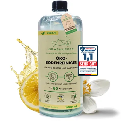 Produktbild von GRASHÜPFER® Wischroboter Reinigungsmittel - Öko-Bodenreiniger 1000 ml Konzentrat für mind. 80 Anwendungen "Zitrusblüte Duft"