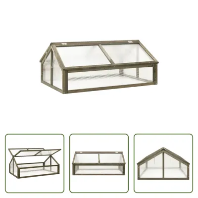 Produktbild von The Living Store Gewächshaus Grau 114x80x50 cm Tannenholz