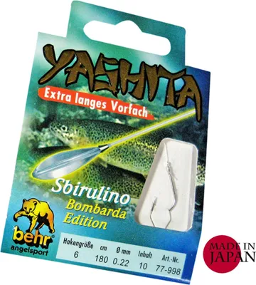 Produktbild von Behr Sbirulino Vorfach Haken Forellenhaken Forellenvorfach Angelhaken silber 180cm, Größe:8