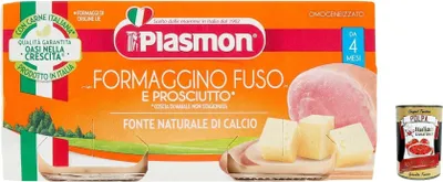 Produktbild von 3x Plasmon Formaggino e Prosciutto, 2 x 80g + Italian gourmet polpa 400g