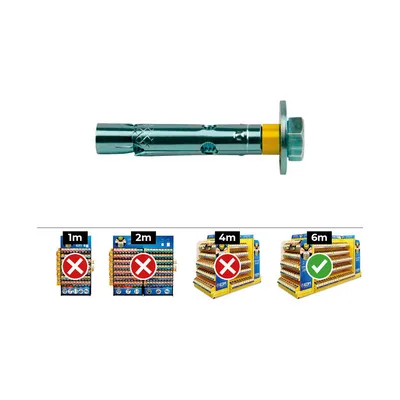Image de Vis Celo Dt12-c M12x100 Zinqué Fixation Robuste Pour Matériaux Lourds - Celo