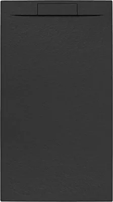 Produktbild von Fusion Rechteckige Duschwanne Duschtasse Gussmarmor 90 cm 120 cm extra flach, schwarz