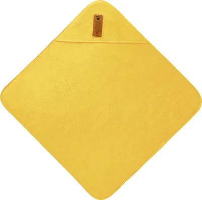 Produktbild von Arus Kapuzenhandtuch-Set für Babies aus Baumwolle, Farbe:Gelb, Größe:75 x 75 cm