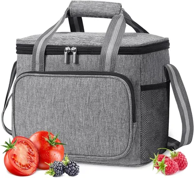 Produktbild von Kühltasche, 15L Thermotasche Picknicktasche Groß Isoliert Faltbar Gefriertasche Warmhaltetasche Lunchtasche Tiefkühltasche Cooler Bag Einkaufstasche für Strand/Picknick/Camping/BBQ/Büro