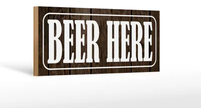 Produktbild von Holzschild Hinweis 27x10cm Beer here Bier