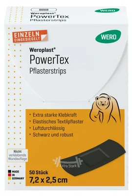 Produktbild von Weroplast PowerTex Pflasterstrips 7,2 x 2,5 cm, 50 Stk/Pkg