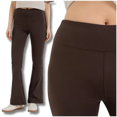 Immagine prodotto di Moraj | Leggings - Taglia XL - Leggings da donna marroni - Leggings a campana - Leggings a sbuffo