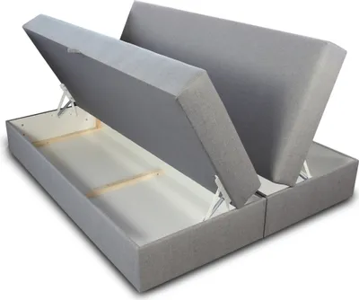 Produktbild von Boxspringbett Base mit 2 Bettkästen - Doppelbett mit Bonell-Matratze und Topper, Polsterbett, Freistehendes Bett (Dunkelgrau (Inari 94), 140 x 200 cm)