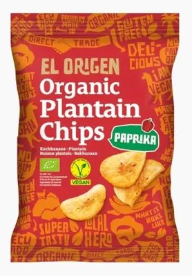 CHIPSY Z PLANTANA PAPRYKOWE BEZGLUTENOWE BIO 80 g - EL ORIGEN