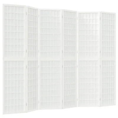 Obrázok produktu pre Skladací paraván s 6 panelmi, japonský štýl 240x170 cm biely