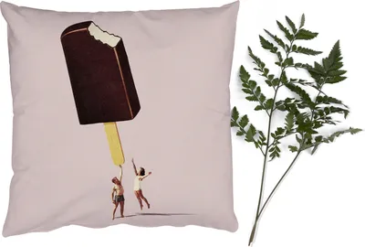 Produktbild von MuchoWow® Zierkissen Sofakissen Wohnzimmer Dekokissen 60x60 cm Eiscreme - Schokolade - Pastell - Vintage - Sitzfläche - Foto Polster