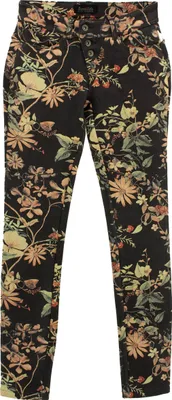 Produktbild von 29189 Buena Vista, Malibu Velour , Damen Jeans Hose, Velour Stretch, braun floraler Print, XXS