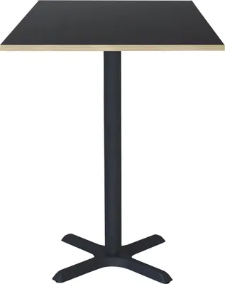 Produktbild von Hochtisch 60 x 60 cm – Modell Dina mit schwarzen Holzkanten