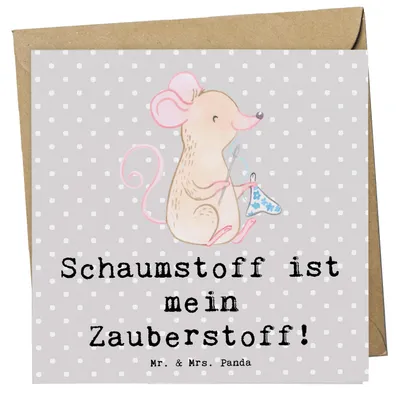 Produktbild von Mr. & Mrs. Panda Klappkarte Zauber der Polsterin - Grau Pastell - Geschenk, Beruf, faltkarte, doppelkarte, Möbelrestaurierung, Berufsprodukte, Berufspassion, Design