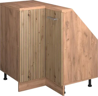 Zdjęcie produktu dla Vicco Szafa skosna Szafka narożna Rion, 75.6 x 81.6 cm z 1 drzwiami, Dąb Artisan/Dąb Goldkraft/Złoty dąb energetyczny