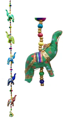 Stoff-Olifanten-Deko zum Aufhängen, 5-teilig, 85 cm, mehrfarbig
