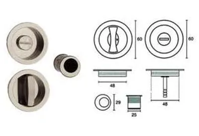 Immagine prodotto di Kit Per Porte Scorrevoli Cromo Satinato E0262S51 - ø mm.60