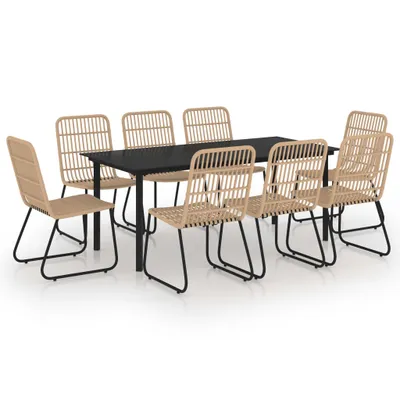 Immagine prodotto di vidaXL set da pranzo da giardino 9 pezzi in rattan e vetro