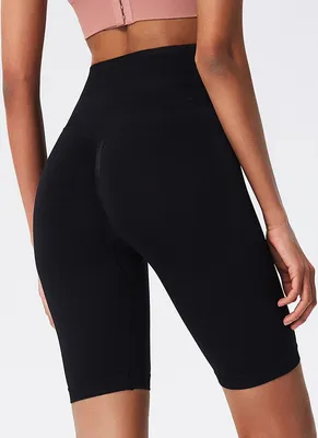 Produktbild von INF Nahtlose Workout-Shorts mit hohem Bund für Damen Schwarz M