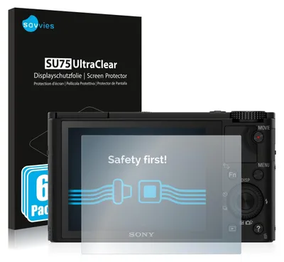 Produktbild von 6x Für Sony Cyber-Shot DSC-RX100 Schutzfolie Savvies Displayschutz Display Schutz Folie Klar Transparent