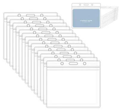 Image de Lot de 30 pochettes transparentes pour cartes d'identité, étuis imperméables pour cartes d'identité, cartes de visite, cartes d'étudiant, pour l'école et le bureau (10 × 8,5 cm)