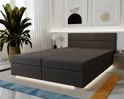 Obrázek produktu pro Čalouněná manželská postel 160x200 ROSIE 18 - tmavě šedá