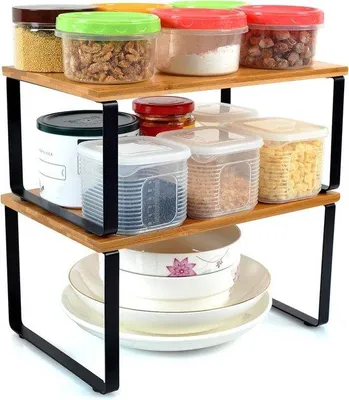 Produktbild von Schwarzes Bambus-Kräuterregal stapelbar Set