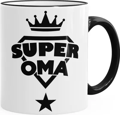 Produktbild von Super Oma Tasse Geschenk-Tasse MoonWorks® schwarz unisize