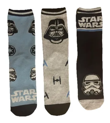 Produktbild von Star Wars Socken Kindersocken im 3er-Pack Stormtrooper Darth Vader 27/30 blau