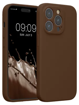 Produktbild von kwmobile Hülle kompatibel mit Apple iPhone 14 Pro - Hülle Silikon gummiert - Handyhülle - Handy Case in Chocolate