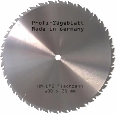 Produktbild von HM Sägeblatt 600 x 28 mm mit Reduzierring 30 auf 28 mm LFZ Flach-Zahn Hartmetall Widea für Brennholz Hartholz Kreissägeblatt für Wippsäge und Brennholzsäge 600mm