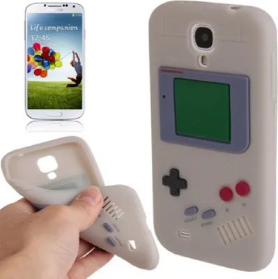 Produktbild von Silikon Hülle Gameboy für Case Handy Samsung Galaxy S4 GT-I9500 / GT-I9505 / LTE+ GT-I9506 / Value Edition GT-I9515 grau