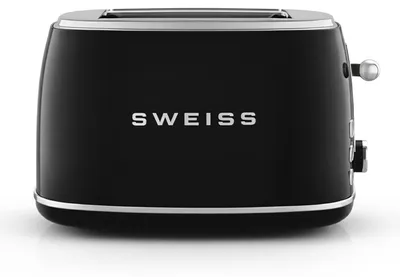 Retro-Toaster 2 Schlitze 6 Stufen Auftauen Baguette 850 W Schwarz