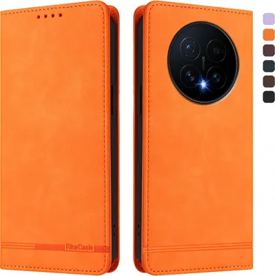 Produktbild von Hülle für Honor Magic8, Retro Kunstleder Ständer Klapphülle mit Kartenfächer und Magnetische Orange