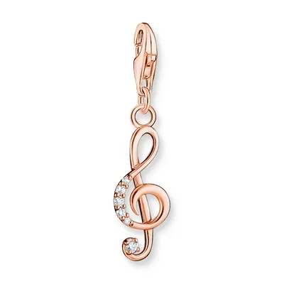 Produktbild von Thomas Sabo 1899-416-14 Charm-Anhänger Notenschlüssel Roségoldfarben