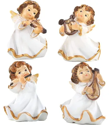 Produktbild von 4 Engel Figuren mit Instrumenten – Schutzengel Weihnachtsengel 5 cm