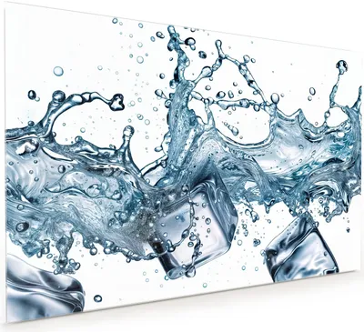 Produktbild von Küchenrückwand Spritzschutz Glas mit Motiv Wasserspritzer 40 x 40 cm