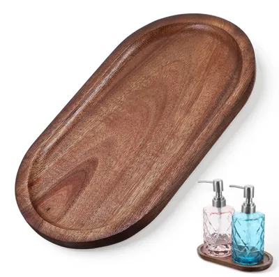 Ovale Holzservierplatte, 18,3 x 10,4 cm, Naturholz