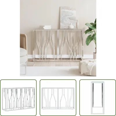 Obrázok produktu pre The Living Store Konzolový stolík 110x30x70 cm z nehrdzavejúcej ocele a skla