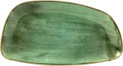 Produktbild von CHURCHILL Stonecast Samphire Green Teller flach, geo, Länge: 350 mm